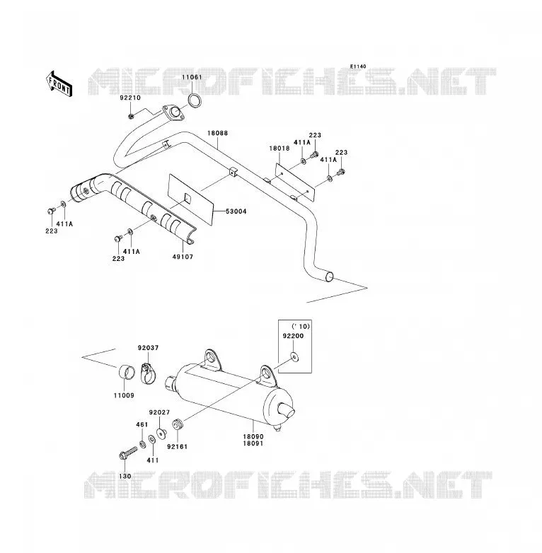 EXHAUST Kawasaki QUAD 360 2006 KVF360 4X4  KVF360A6F