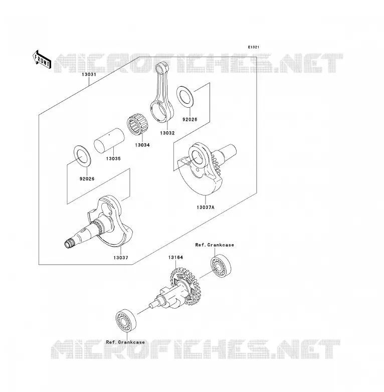 CRANKSHAFT Kawasaki QUAD 360 2007 KVF360 4X4  KVF360A7F