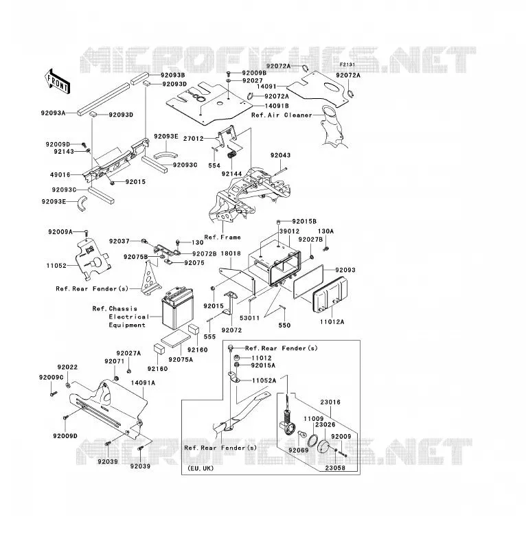 FRAME PARTS (COUVERTURE) Kawasaki QUAD 360 2007 KVF360 4X4  KVF360A7F