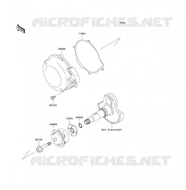 RECOIL STARTER(-VF360AE607660) Kawasaki QUAD 360 2007 KVF360 4X4  KVF360A7F