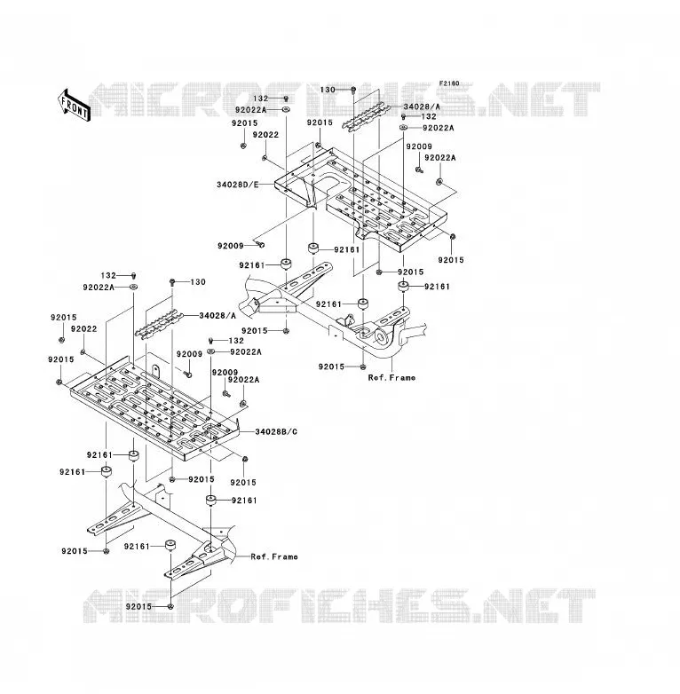 FOOTREST Kawasaki QUAD 360 2007 KVF360 4X4  KVF360A7F
