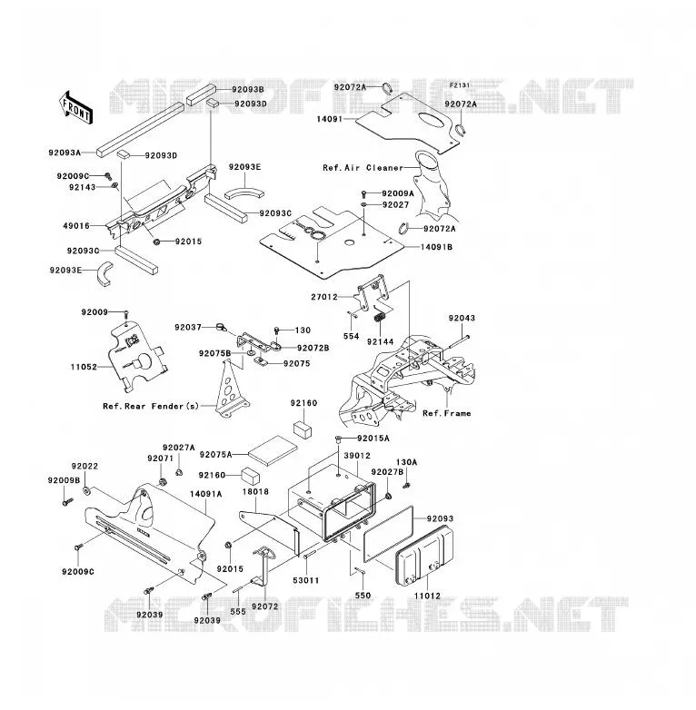 FRAME PARTS (COUVERTURE) Kawasaki QUAD 360 2007 KVF360 4X4  KVF360A7F