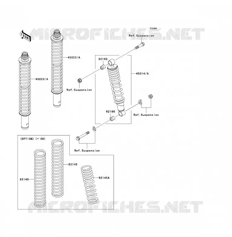 SUSPENSION - SHOCK ABSORBER Kawasaki QUAD 360 2007 KVF360 4X4  KVF360A7F