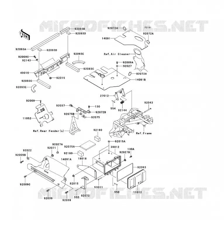 FRAME PARTS (COUVERTURE) Kawasaki QUAD 360 2007 KVF360 4X4  KVF360A7F