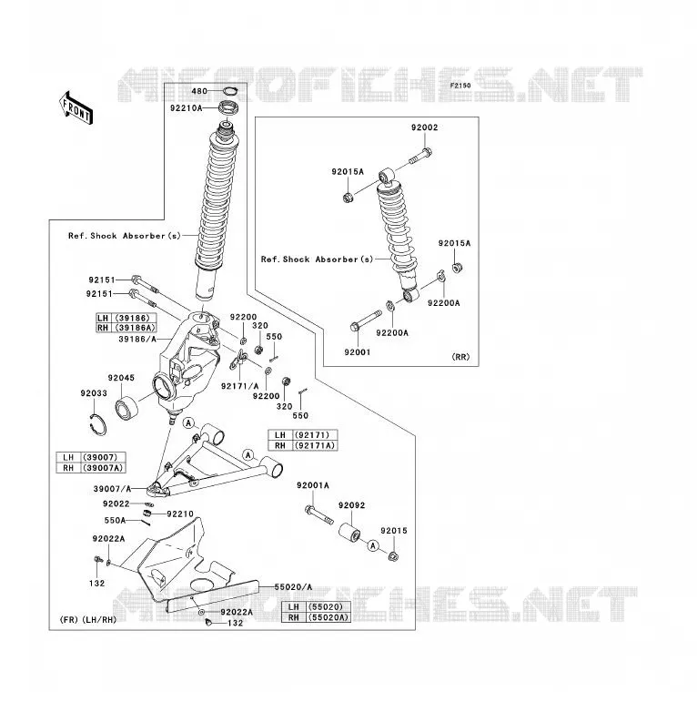 SUSPENSION Kawasaki QUAD 360 2007 KVF360 4X4  KVF360A7F