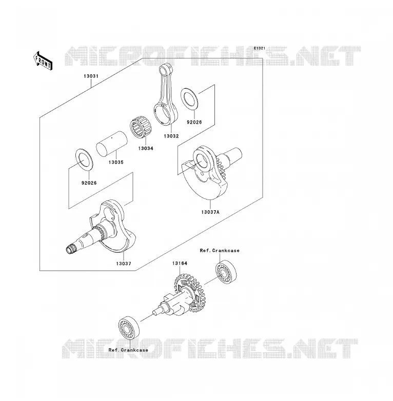 CRANKSHAFT Kawasaki QUAD 360 2008 KVF360 4X4  KVF360A8F
