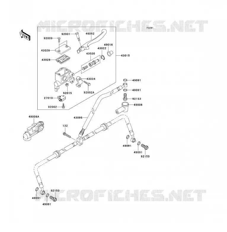 FRONT MASTER CYLINDER Kawasaki QUAD 360 2008 KVF360 4X4  KVF360A8F