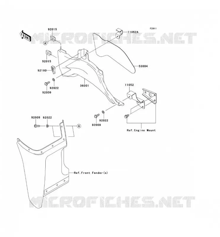 SIDE COWLING Kawasaki QUAD 360 2009 KVF360 4X4  KVF360A9F