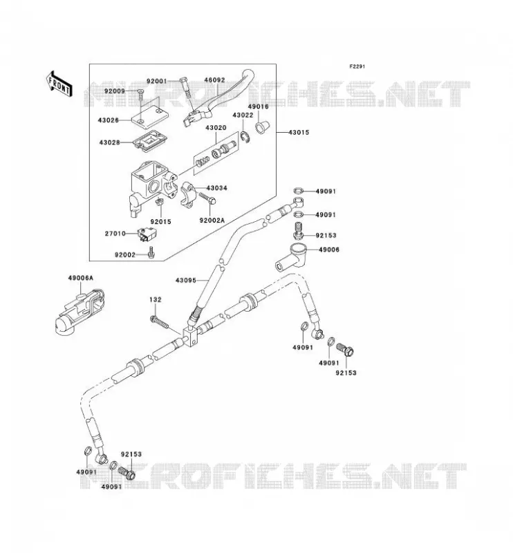 FRONT MASTER CYLINDER Kawasaki QUAD 360 2009 KVF360 4X4  KVF360A9F