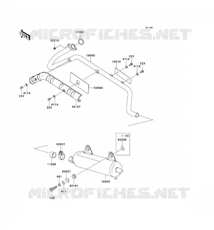 EXHAUST Kawasaki QUAD 360 2010 KVF360 4X4  KVF360AAF