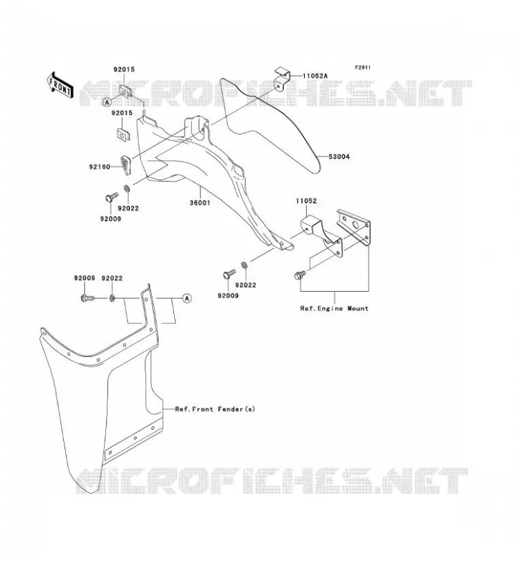 SIDE COWLING Kawasaki QUAD 360 2010 KVF360 4X4  KVF360AAF