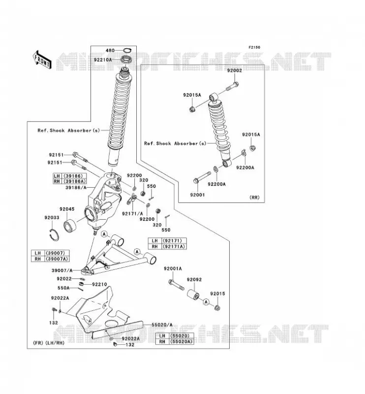 SUSPENSION Kawasaki QUAD 360 2010 KVF360 4X4  KVF360AAF