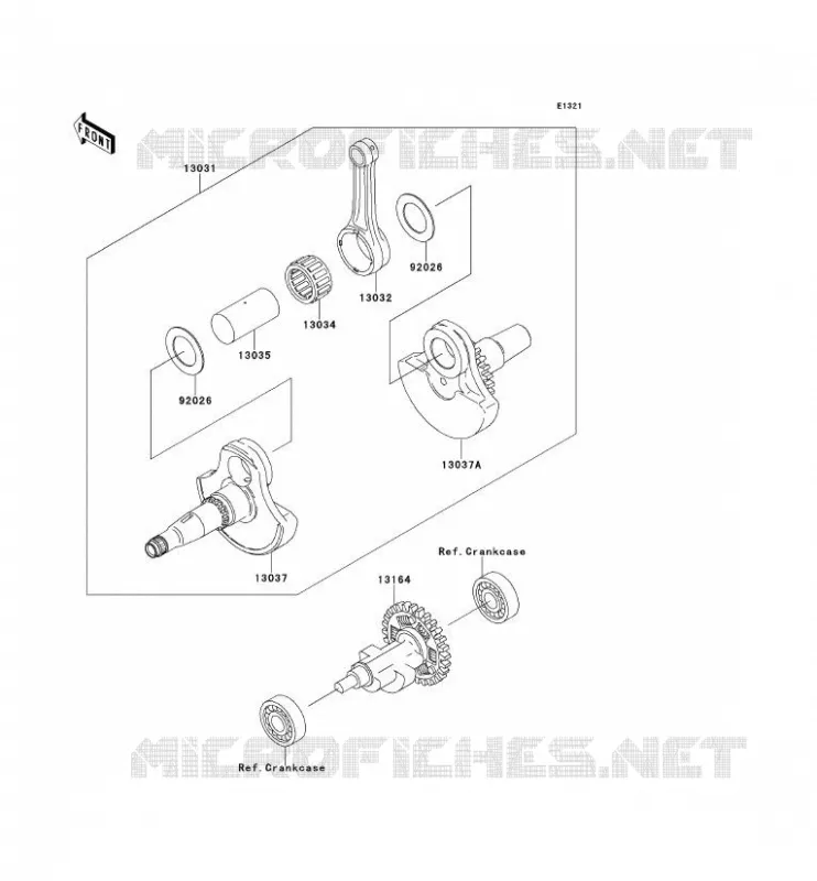 CRANKSHAFT Kawasaki QUAD 360 2011 KVF360 4X4  KVF360ABF