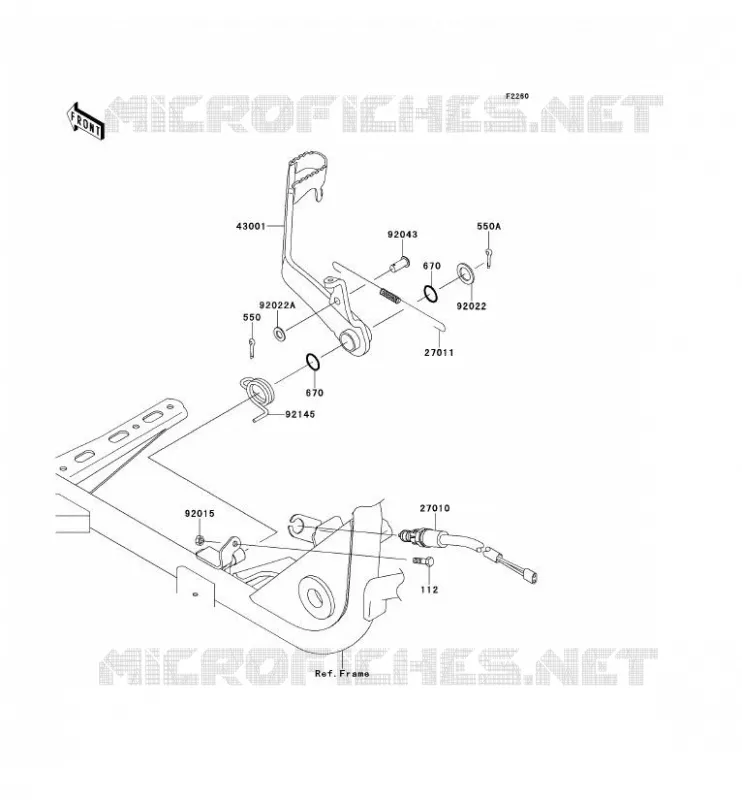 BRAKE PEDAL Kawasaki QUAD 360 2011 KVF360 4X4  KVF360ABF