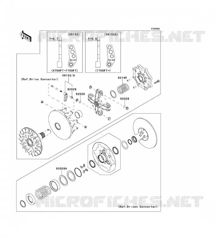 OPTION PARTS(CONVERTISSEUR) Kawasaki QUAD 360 2011 KVF360 4X4  KVF360ABF