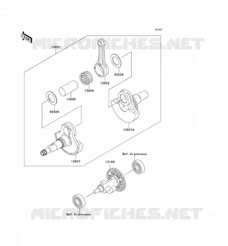 CRANKSHAFT Kawasaki QUAD 360 2012 KVF360 4X4  KVF360ACF