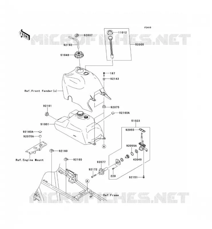 FUEL TANK Kawasaki QUAD 360 2012 KVF360 4X4  KVF360ACF