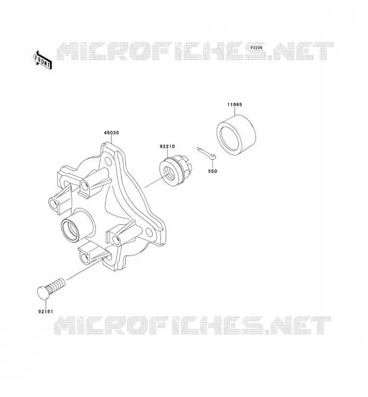 FRONT HUB Kawasaki QUAD 360 2012 KVF360 4X4  KVF360ACF