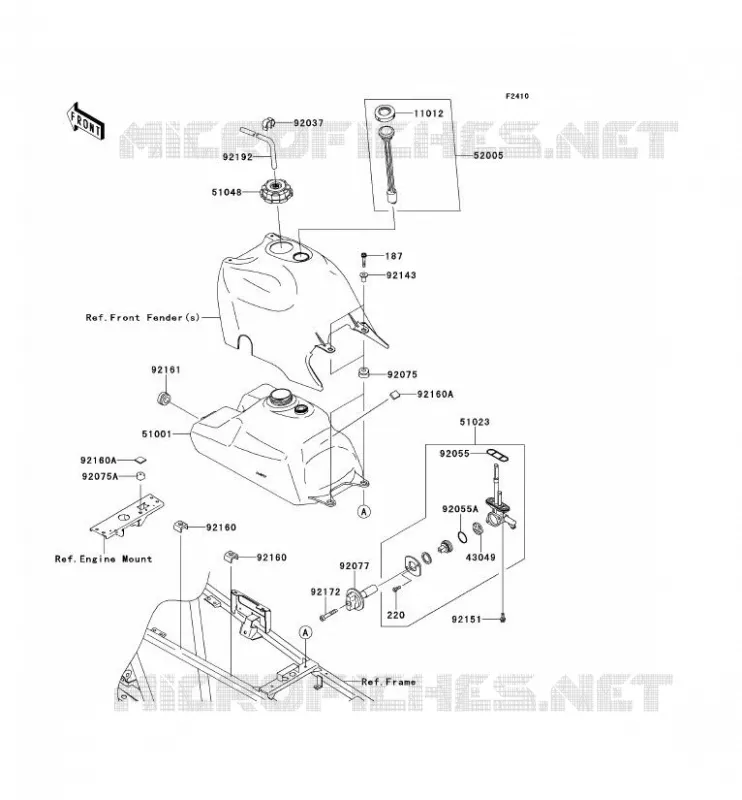FUEL TANK Kawasaki QUAD 360 2012 KVF360 4X4  KVF360ACF