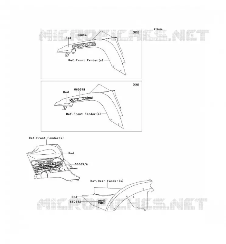 STICKER(RED) Kawasaki QUAD 360 2012 KVF360 4X4  KVF360ACF