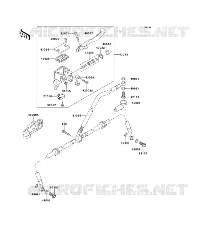 FRONT MASTER CYLINDER Kawasaki QUAD 360 2013 KVF360 4X4  KVF360ADF