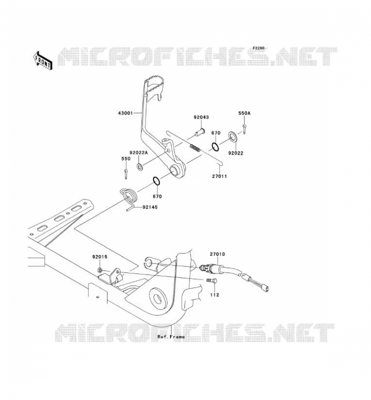 BRAKE PEDAL Kawasaki QUAD 360 2013 KVF360 4X4  KVF360ADF