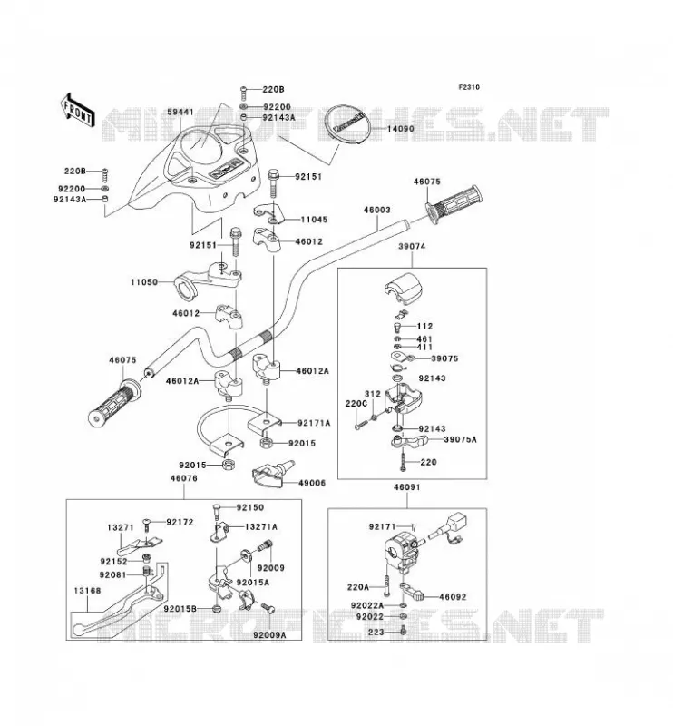 HANDLEBAR Kawasaki QUAD 360 2003 KVF360  KVF360-B1
