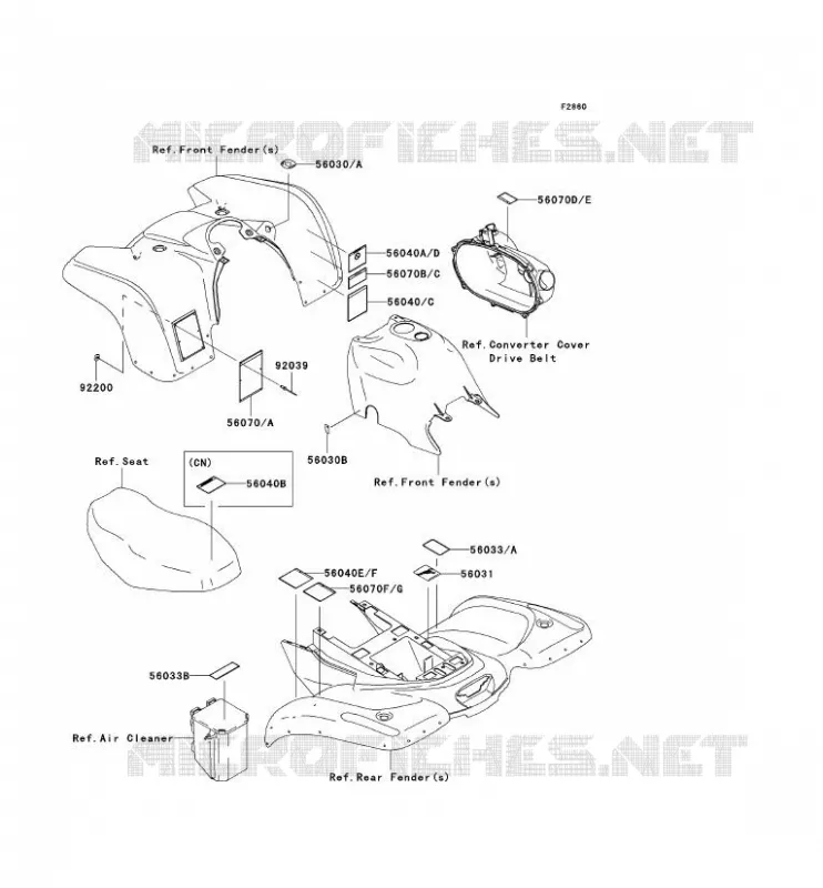LABELS Kawasaki QUAD 360 2003 KVF360  KVF360-B1