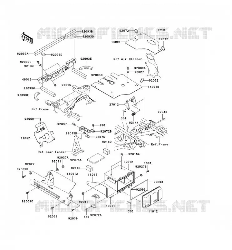 FRAME PARTS (COUVERTURE) Kawasaki QUAD 360 2003 KVF360  KVF360-B1
