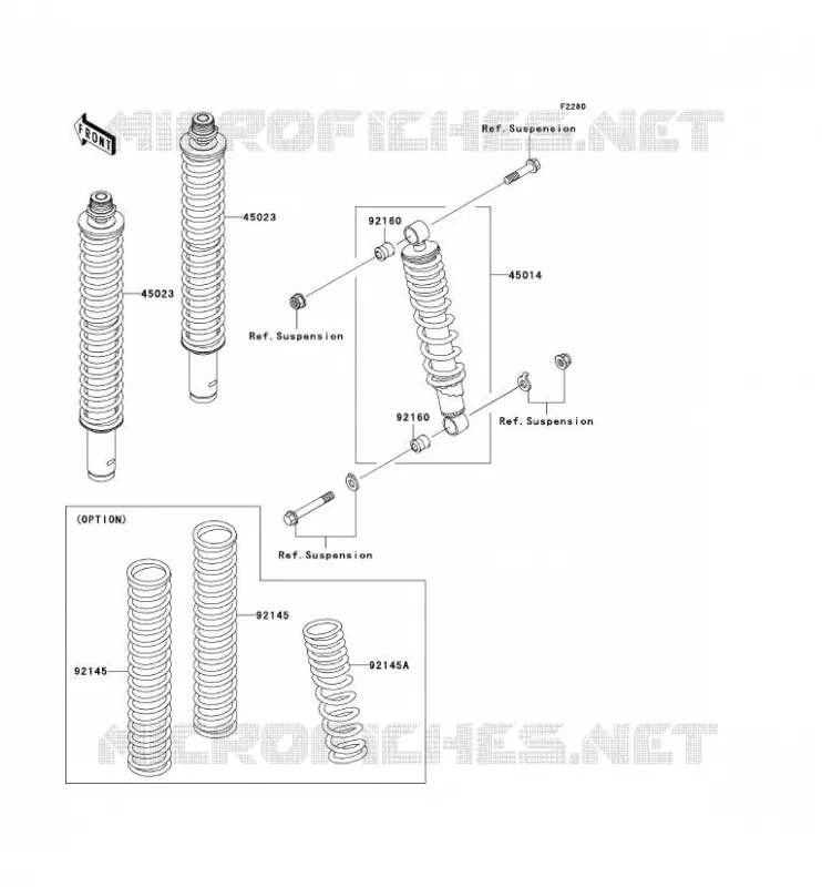 SUSPENSION - SHOCK ABSORBER Kawasaki QUAD 360 2003 KVF360  KVF360-B1
