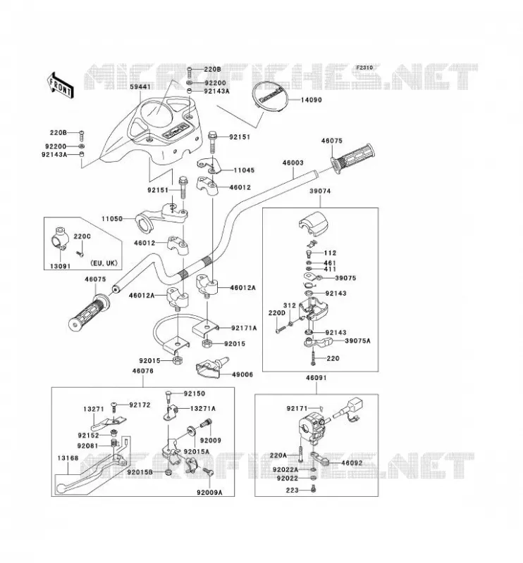 HANDLEBAR Kawasaki QUAD 360 2004 KVF360  KVF360-B2