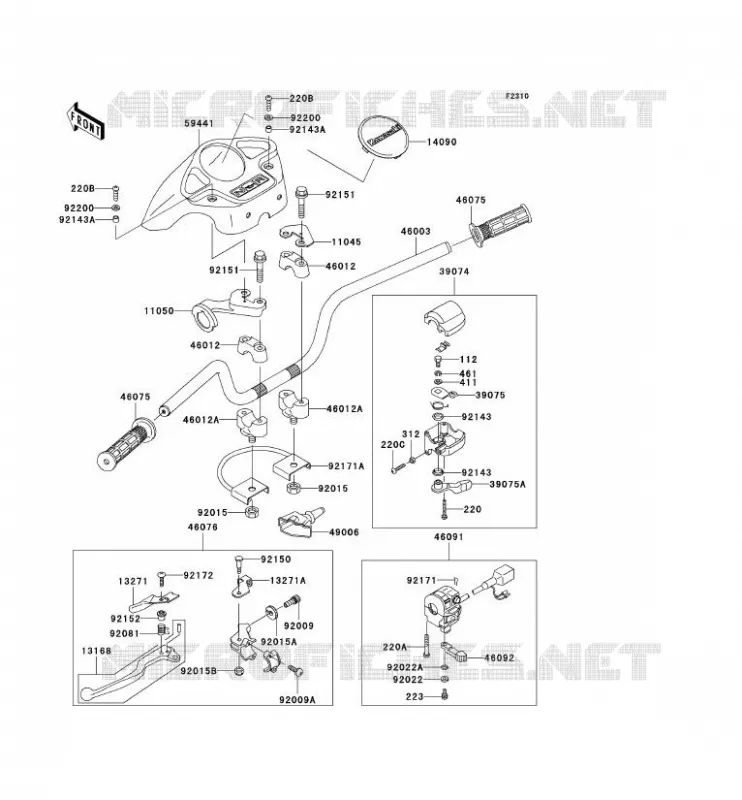 HANDLEBAR Kawasaki QUAD 360 2004 KVF360  KVF360-B2