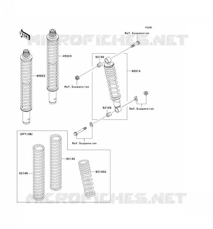 SUSPENSION - SHOCK ABSORBER Kawasaki QUAD 360 2004 KVF360  KVF360-B2
