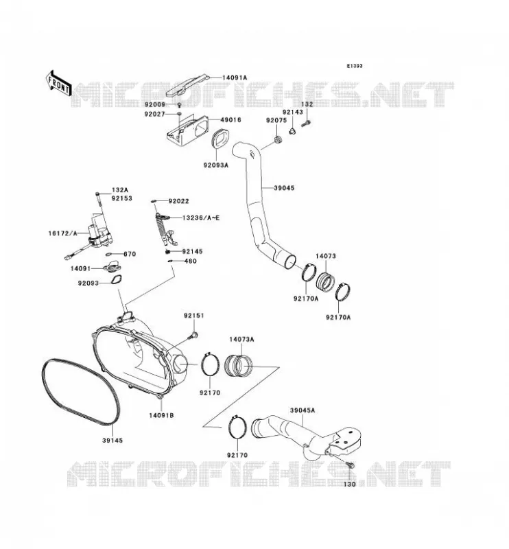 CONVERTER COVER - BELT Kawasaki QUAD 360 2004 KVF360  KVF360-B2