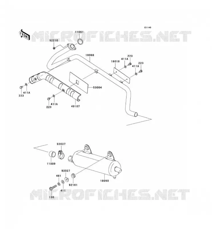 EXHAUST Kawasaki QUAD 360 2004 KVF360  KVF360-B2