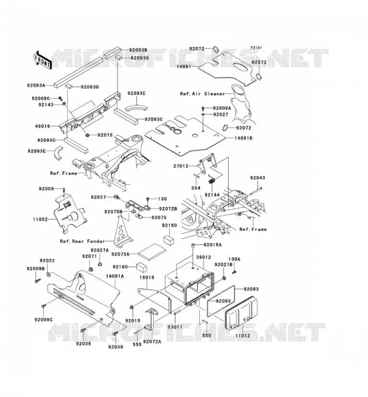 FRAME PARTS (COUVERTURE) Kawasaki QUAD 360 2004 KVF360  KVF360-B2