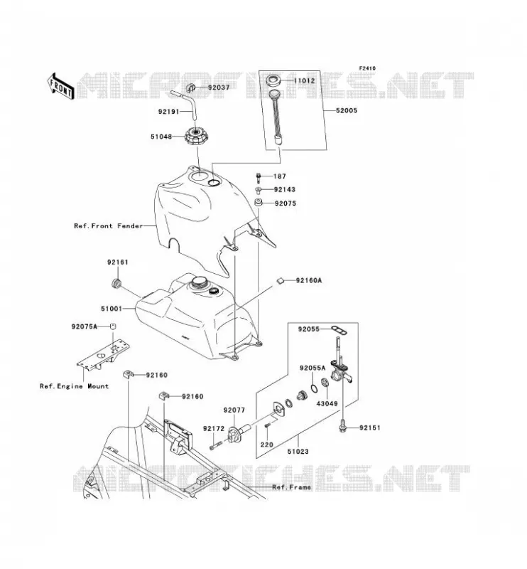 FUEL TANK Kawasaki QUAD 360 2004 KVF360  KVF360-B2