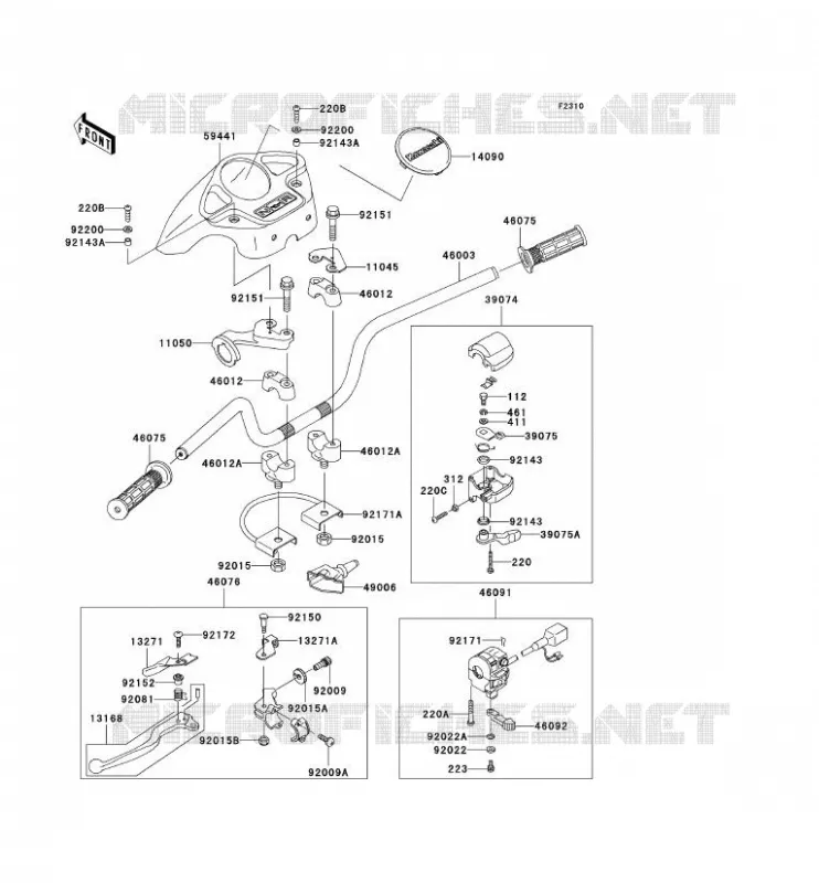 HANDLEBAR Kawasaki QUAD 360 2005 KVF360  KVF360-B3