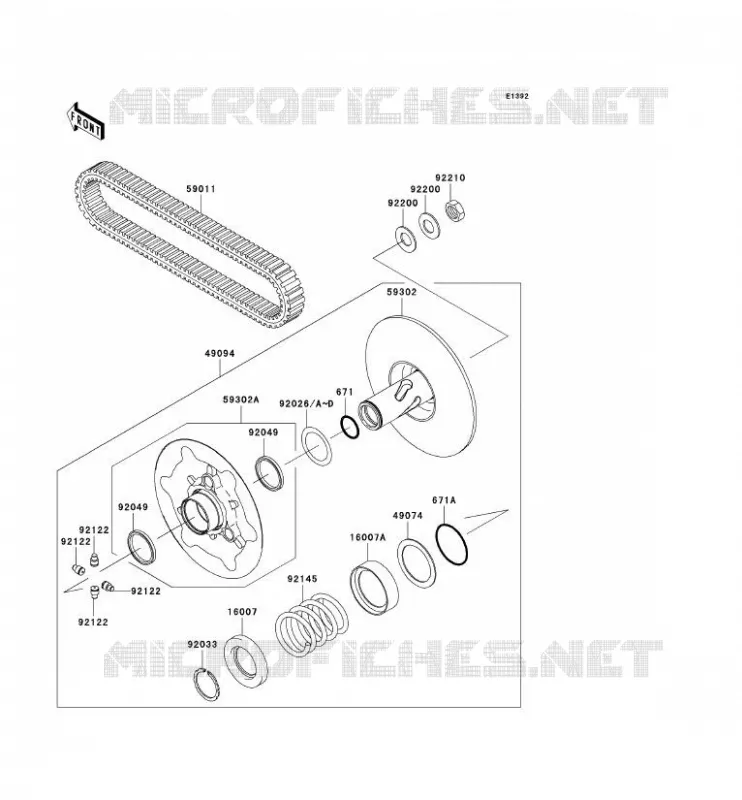 DRIVE CONVERTER - BELT Kawasaki QUAD 360 2007 KVF360  KVF360B7F