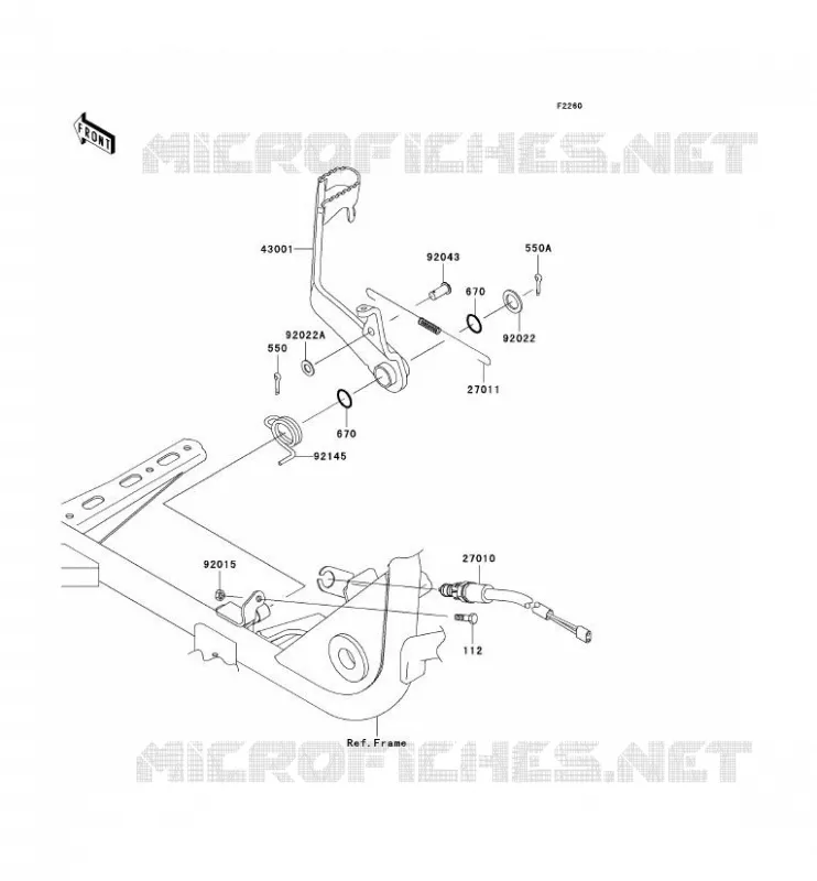 BRAKE PEDAL Kawasaki QUAD 360 2007 KVF360  KVF360B7F