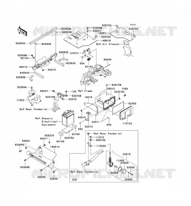 FRAME PARTS (COUVERTURE) Kawasaki QUAD 360 2007 KVF360  KVF360B7F