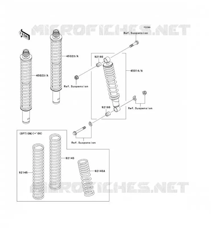 SUSPENSION - SHOCK ABSORBER Kawasaki QUAD 360 2007 KVF360  KVF360B7F