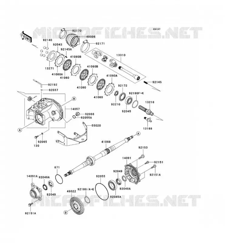 DRIVE SHAFT(ARRI&Egrave;RE) Kawasaki QUAD 360 2008 KVF360  KVF360B8F