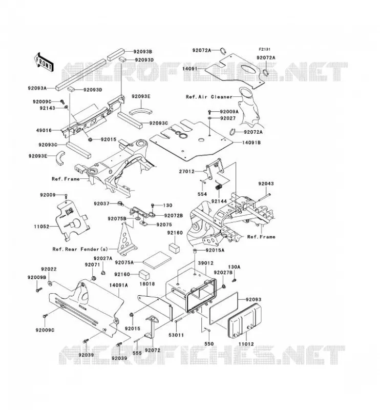 FRAME PARTS (COUVERTURE) Kawasaki QUAD 360 2008 KVF360  KVF360B8F