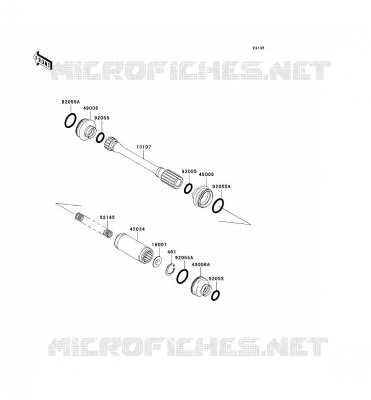 DRIVE SHAFT(H&Eacute;LICE) Kawasaki QUAD 360 2003 KVF360 4X4  KVF360-C1