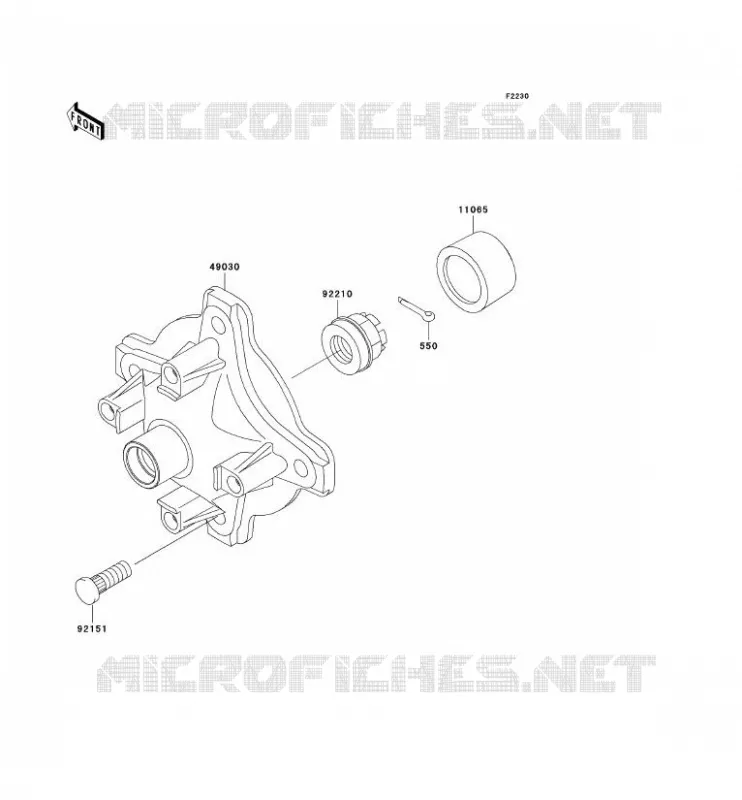 FRONT HUB Kawasaki QUAD 360 2003 KVF360 4X4  KVF360-C1