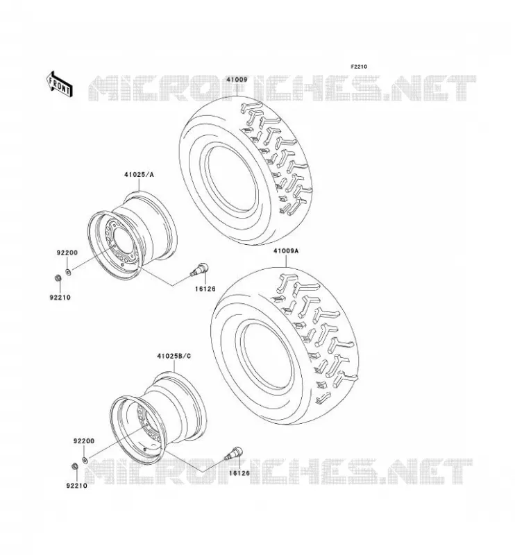 WHEELS - TIRES Kawasaki QUAD 360 2003 KVF360 4X4  KVF360-C1