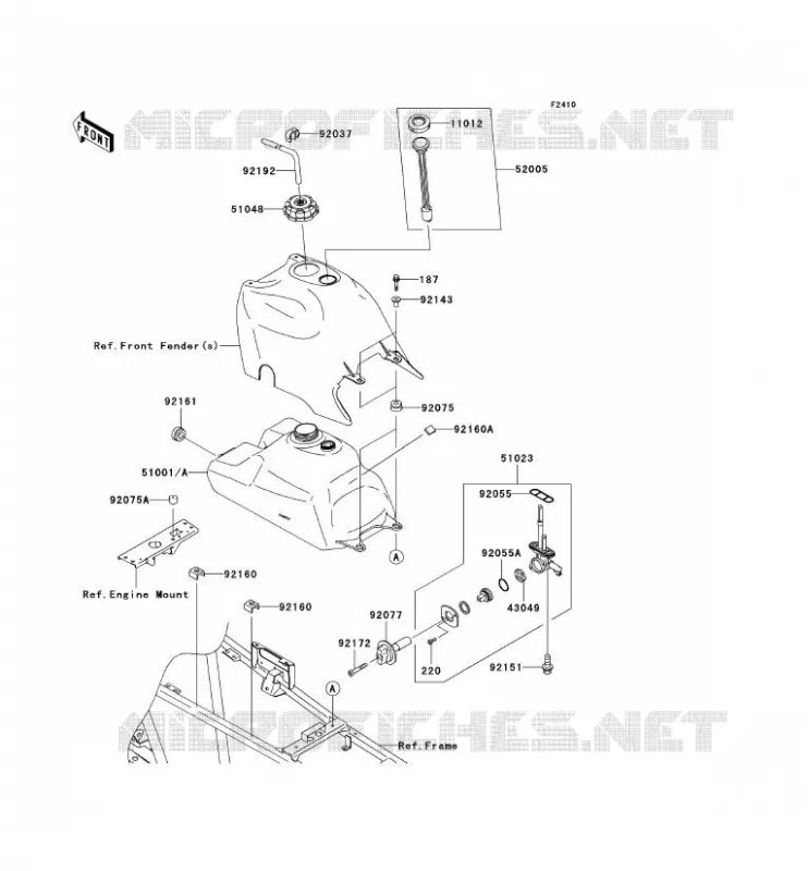 FUEL TANK Kawasaki QUAD 360 2007 KVF360 4X4  KVF360C7F