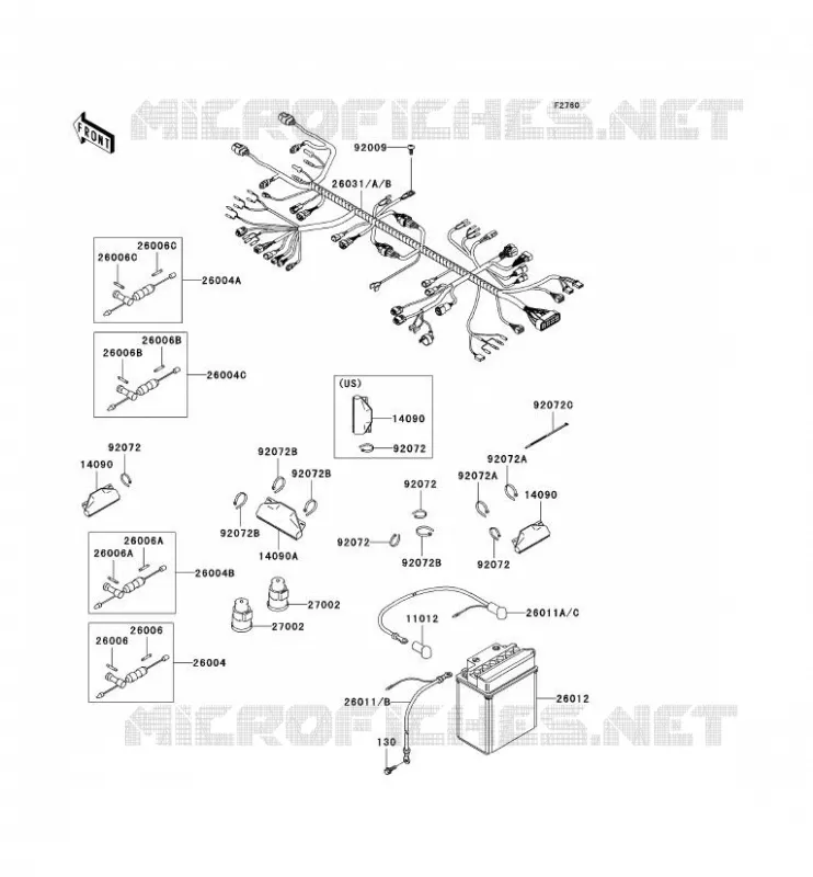 CHASSIS ELECTRICAL EQUIPMENT Kawasaki QUAD 360 2008 KVF360 4X4  KVF360C8F