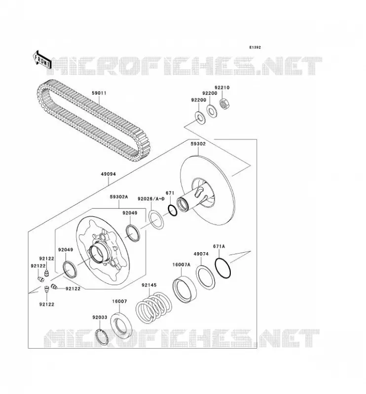 DRIVE CONVERTER - BELT Kawasaki QUAD 360 2009 KVF360 4X4  KVF360C9F